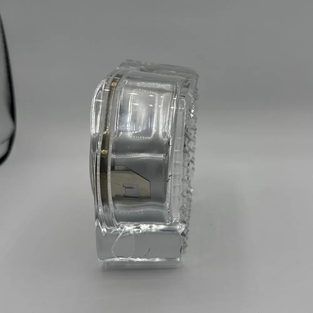 Staiger Crystal Square Desk Clock, Clear Analog Display, Roman Numerals